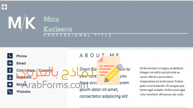 نموذج سيرة ذاتية جاهزة للتعديل عصري 2021 41 سيرة ذاتية جاهزة للتعديل Word