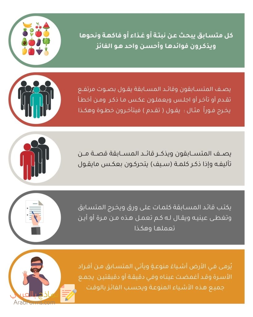 أفكار ألعاب جماعية ومنزلية للكبار والصغار (50 لعبة) 26 خمسون فكرة ولعبة