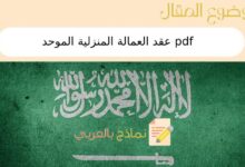 7 خطوات لكتابة عقد العمالة المنزلية الموحد pdf في السعودية 29 عقد العمالة المنزلية الموحد pdf