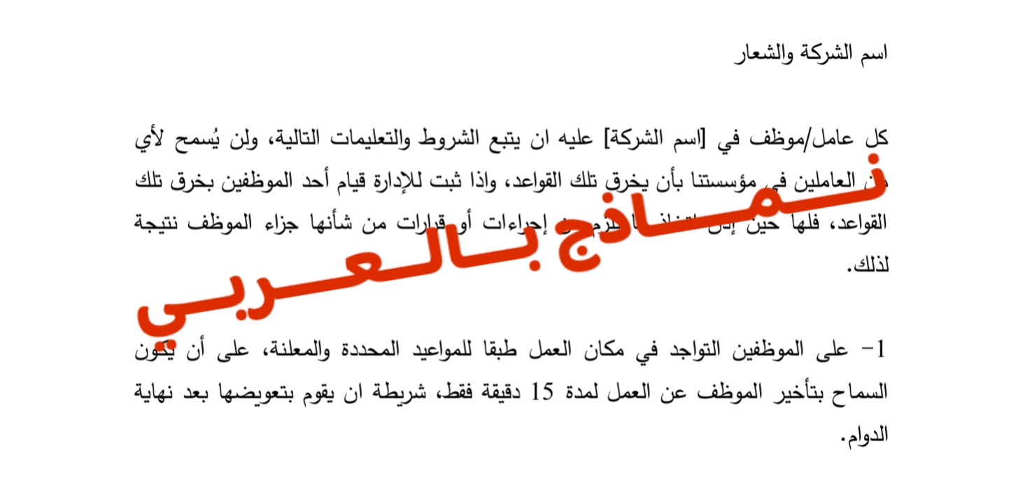 نموذج قواعد ولوائح عامة للشركة ودوره في رفع الانضباط 5 قواعد ولوائح عامة للشركة 1